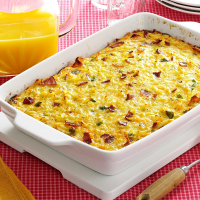 Cheesy Hash Brown Egg Casserole with Bacon Recipe: How to ... image