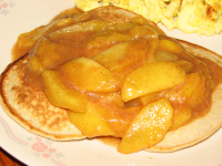 Cinnamon & Spice Pancakes With Warm Peach Topping Recipe ... image