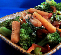 Ginger Carrots and Broccoli With Sesame Seeds Recipe ... image
