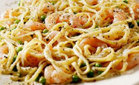 Spicy Shrimp Scallop Pasta with Green Peas | Easy Shrimp ... image