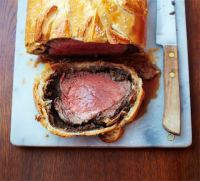 Beef wellington with red wine gravy recipe | BBC Good Food image