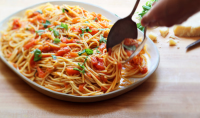 Spaghetti With Fresh Tomato and Basil Sauce Recipe - NYT ... image