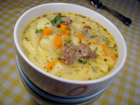 Cheesy Sausage & Potato Soup Recipe - Food.com image