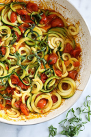 Quick Spiralized Zucchini and Grape Tomatoes - Skinnytaste image