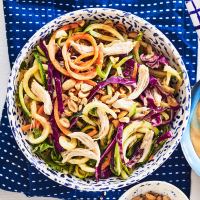 Peanut Zucchini Noodle Salad with Chicken Recipe | EatingWell image