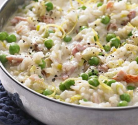 Oven-baked leek & bacon risotto recipe | BBC Good Food image