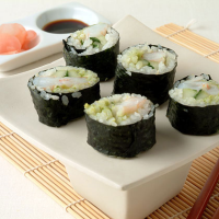 Avocado and Shrimp Sushi Recipe | MyRecipes image