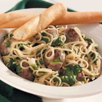 Sausage-Spinach Pasta Supper Recipe: How to Make It image