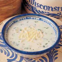 Courgette, potato & cheddar soup recipe | BBC Good Food image