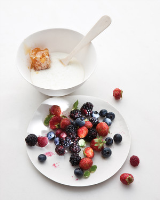 Berries with Buttermilk and Honey Recipe | Martha Stewart image