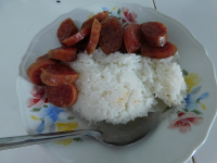 Steamed Chinese Sausage & Rice | Just A Pinch Recipes image