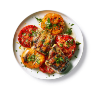 Grilled Chicken with Tomatoes and Herb Oil Recipe | MyRecipes image