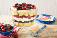 Red, White and Blue Trifle - Trifle with Pound Cake Dessert image