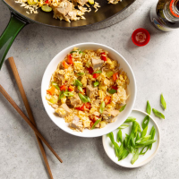 Pork Fried Rice Recipe: How to Make It - Taste of Home: Find Recipes, Appetizers, Desserts, Holiday Recipes & Healthy Cooking Tips image