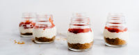 Mini No Bake Cheesecake with Strawberry Rhubarb Compote ... image