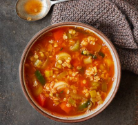 Winter vegetable & lentil soup recipe | BBC Good Food image