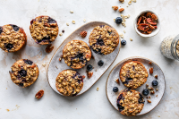 Baked Blueberry & Banana-Nut Oatmeal Cups Recipe | EatingWell image