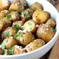 Slow Cooker Parmesan Garlic Potatoes — Let's Dish Recipes image