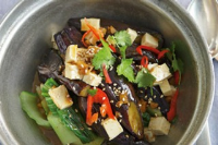Five-spice braised eggplant with tofu and bok choy Recipe ... image