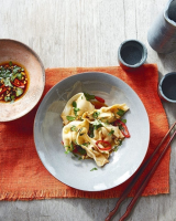Poached wontons in chilli-garlic sauce recipe | delicious ... image