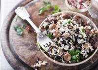 Wild Rice with Wild Mushrooms Recipe | Epicurious image