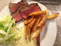 How to slow cooked sirloin steak & oven baked fries - B+C ... image