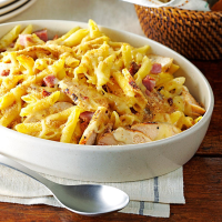 Chicken Cordon Bleu Pasta Recipe: How to Make It - Taste of Home: Find Recipes, Appetizers, Desserts, Holiday Recipes & Healthy Cooking Tips image