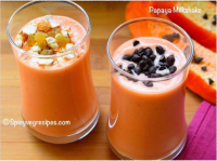 Papaya Shake Recipe| papaya milkshake| how to make papaya ... image
