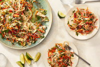 Rice Noodles With Seared Pork, Carrots and Herbs Recipe ... image