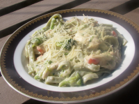 Creamy Pasta With Chicken, Broccoli and Basil - Low Fat ... image