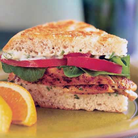Spicy Chicken and Arugula Sandwich Recipe | MyRecipes image
