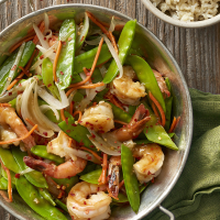 Shrimp and Pea Pod Stir-Fry Recipe | EatingWell image