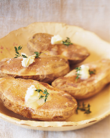Halved Baked Potatoes Recipe | Martha Stewart image