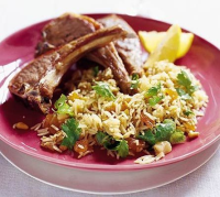 Lamb steaks with Moroccan spiced rice recipe | BBC Good Food image