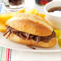 French Dip Recipe: How to Make It - Taste of Home: Find Recipes, Appetizers, Desserts, Holiday Recipes & Healthy Cooking Tips image