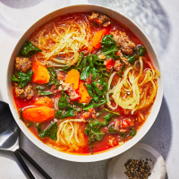 Spaghetti Squash Soup with Sausage Recipe | EatingWell image