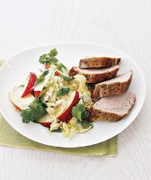 Pork Tenderloin With Cabbage and Apple Slaw Recipe | Real ... image