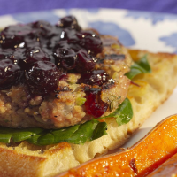 Cranberry & Herb Turkey Burgers Recipe | EatingWell image