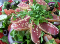 Fresh Seared Tuna Steak Salad Recipe - Food.com image