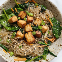 Tofu With Glass Noodles & Vegetables – Plant Based Jane image