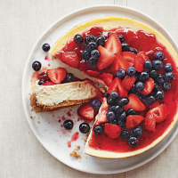 Strawberry-Blueberry Cheesecake Recipe | MyRecipes image