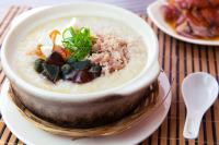 Minced Pork with Century Egg and Salted Egg Congee | Asian ... image