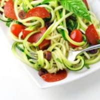 Low Carb Italian Zucchini Pasta Salad - Tastefulventure image