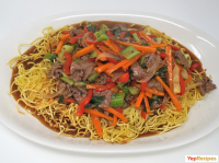 Pan Fried Noodles with Beef and Vegetables | YepRecipes.com image
