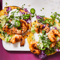 Grilled Shrimp Tostadas Recipe | EatingWell image