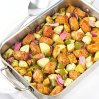 One-Pan Sausage, Pepper, Onion and Potato Bake • Now Cook ... image