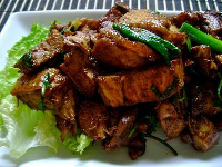 Stir-fry leftover chicken and roast pork - Recipe Petitchef image