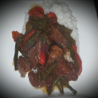 Szechuan Beef with Green Beans and Red Bell Peppers Recipe ... image