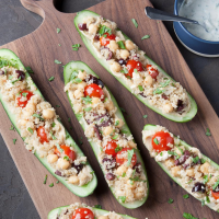 Cucumber and Hummus Boats Recipe: How to Make It image