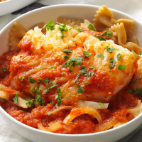 Cod with Hearty Tomato Sauce Recipe: How to Make It image